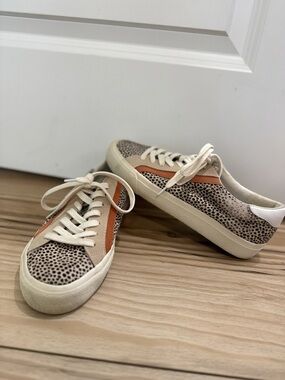 Madewell Leopard Print Low-Top Sneakers with Tan Chevron Accent